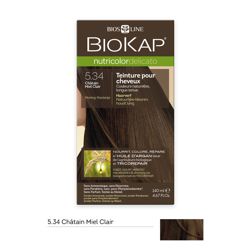 Nutricolor delicato - Châtain miel clair 5.34 - 140 ml - BIOKAP