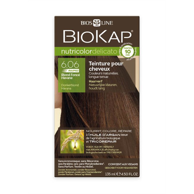 Nutricolor delicato rapid - Blond foncé havane 6.06 - 135 ml - BIOKAP