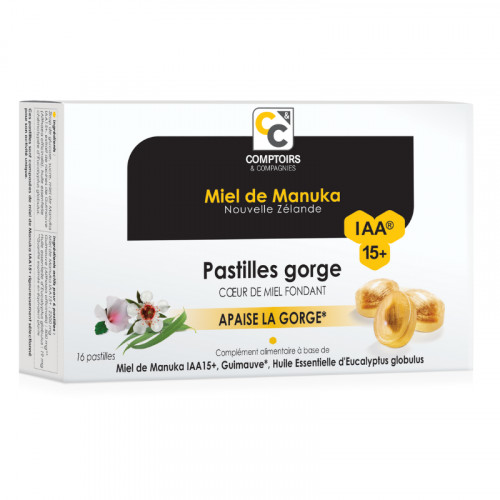 PASTILLES GORGE COEUR FONDANT MIEL DE MANUKA IAA15+ - 52.8 g - COMPTOIRS & COMPAGNIES