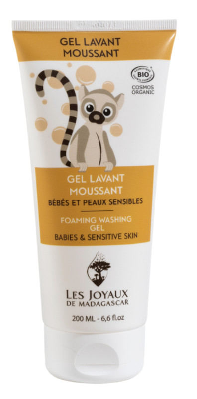 Gel Lavant moussant BIO - 200 ml - Bébés et peaux sensibles -  LES JOYAUX DE MADAGASCAR