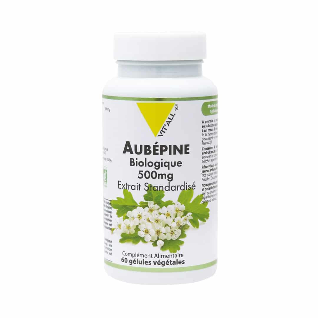 Aubépine BIO 500mg Extrait Standardisé - 60 gélules végétales - VIT'ALL+